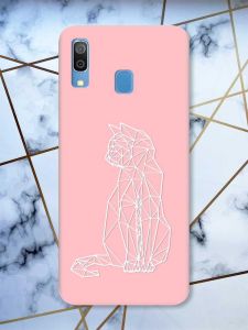 Матовий рожевий чохол на Samsung Galaxy А30 (2019) / А20 (2019) Котик принт 125