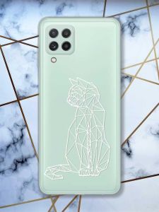 Прозорий чохол на Samsung Galaxy A22 4G / M22 / M32 Котик принт 125