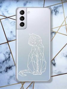 Прозорий чохол для Samsung Galaxy S21 (G991)  Котик принт 125