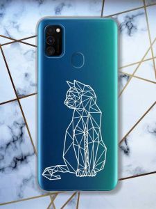 Прозорий чохол на Samsung Galaxy M30s/М21  Котик принт 125