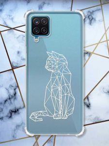 Чохол з потовщеними кутами на Samsung A12 4G Котик принт 125