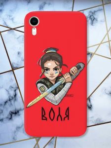 Матовий червоний чохол на Apple iPhone XR патріотичний дизайн Українська захисниця принт 169