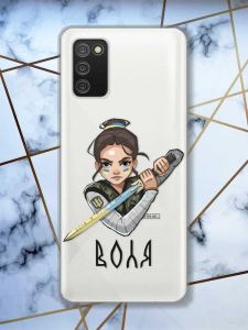 Прозорий чохол для Samsung Galaxy A02s  патріотичний дизайн Українська захисниця принт 169