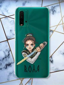 Прозорий чохол на Xiaomi Redmi 9T  патріотичний дизайн Українська захисниця принт 169