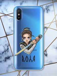 Прозорий чохол на Xiaomi Redmi 9A  патріотичний дизайн Українська захисниця принт 169