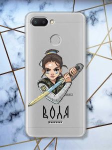 Прозорий чохол на Xiaomi Redmi 6  патріотичний дизайн Українська захисниця принт 169