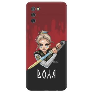 Чохол для Samsung Galaxy A02s  патріотичний дизайн Українська захисниця принт 171