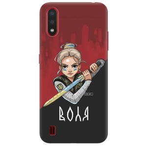 Чохол для Samsung Galaxy A01  патріотичний дизайн Українська захисниця принт 171