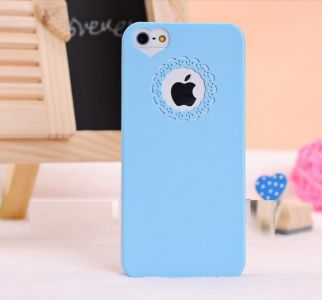 Пластиковий чохол для iPhone 5/5s Серце на камері Блакитний