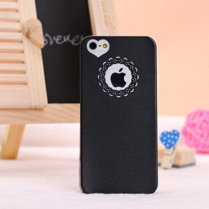 Пластиковий чохол для iPhone 5/5s Серце на камері Чорний