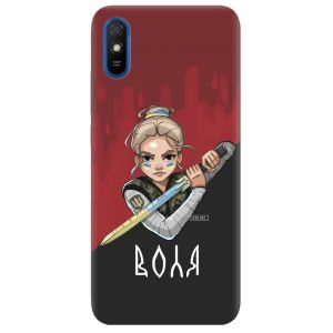 Чохол на Xiaomi Redmi 9A  патріотичний дизайн Українська захисниця принт 171