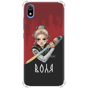 Чохол з потовщеними кутами для Xiaomi Redmi 7A патріотичний дизайн Українська захисниця принт 171