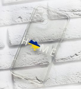 Прозорий чохол із захистом камер на iPhone 12 / 12 Pro патріотичний дизайн Дім Україна принт 73