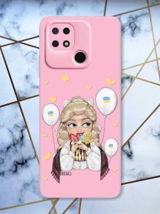 Матовий рожевий чохол на Xiaomi Redmi 10C патріотичний дизайн Українка з солодощами (принт 175)