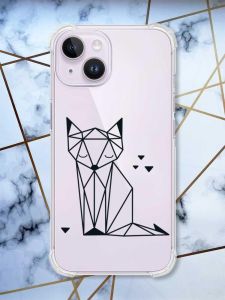 Прозорий чохол із потовщеними кутами на iPhone 14 Лисиця (принт 126)