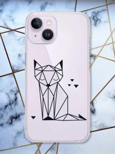 Прозорий чохол із захистом камери на iPhone 14 Лисиця (принт 126)