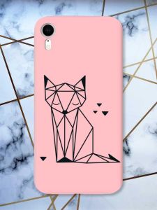 Матовий рожевий чохол на Apple iPhone XR Лисиця (принт 126)