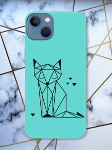 Матовий бірюзовий чохол на Apple iPhone 13 Лисиця (принт 126)