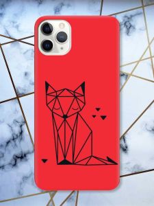Матовий червоний чохол на iPhone 11 Pro Max (6.5) Лисиця (принт 126)
