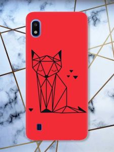 Матовий червоний чохол на Samsung Galaxy A10 (2019) A105 Лисиця (принт 126)