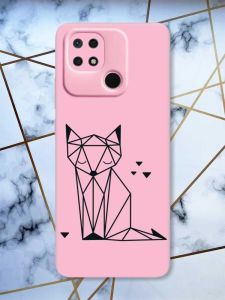 Матовий рожевий чохол на Xiaomi Redmi 10C Лисиця (принт 126)