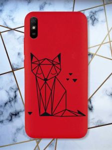 Матовий червоний чохол на Xiaomi Redmi 9A Лисиця (принт 126)