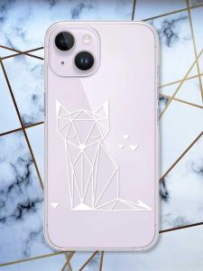 Прозорий чохол із захистом камери на iPhone 14 Лисиця (принт 127)