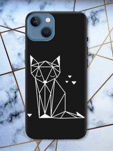 Матовий чорний чохол на Apple iPhone 13 Лисиця (принт 127)