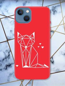 Матовий червоний чохол на Apple iPhone 13 Лисиця (принт 127)