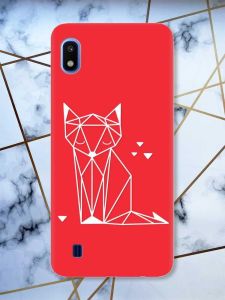 Матовий червоний чохол на Samsung Galaxy A10 (2019) A105 Лисиця (принт 127)
