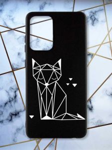 Матовий чорний чохол на Samsung Galaxy A52 Лисиця (принт 127)