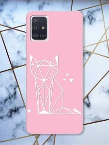 Матовий рожевий чохол на Samsung Galaxy A51 Лисиця (принт 127)