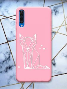 Матовий рожевий чохол на Samsung Galaxy A50 (2019) A505 Лисиця (принт 127)