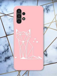 Матовий рожевий чохол на Samsung A13 4G Лисиця (принт 127)