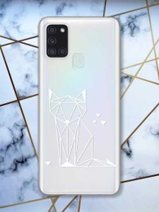 Прозорий чохол на Samsung Galaxy A21s Лисиця (принт 127)