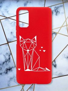 Матовий червоний чохол на Xiaomi Redmi Note 11 4G Лисиця (принт 127)