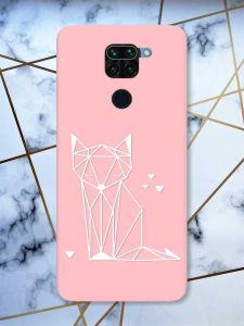 Матовий рожевий чохол на Xiaomi Redmi Note 9 Лисиця (принт 127)