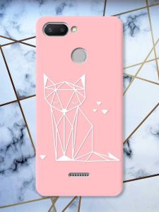 Матовий рожевий чохол на Xiaomi Redmi 6 Лисиця (принт 127)
