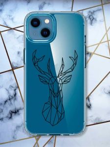 Прозорий чохол для iPhone 13 mini Олень (принт 128)