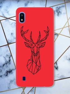 Матовий червоний чохол на Samsung Galaxy A10 (2019) A105 Олень (принт 128)