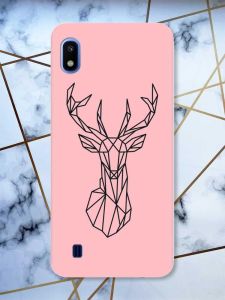 Матовий рожевий чохол на Samsung Galaxy A10 (2019) A105 Олень (принт 128)