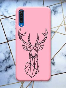 Матовий рожевий чохол на Samsung Galaxy A50 (2019) A505 Олень (принт 128)