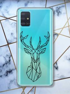 Прозорий чохол на Samsung Galaxy A51 Олень (принт 128)