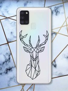 Прозорий чохол на Samsung Galaxy A21s Олень (принт 128)
