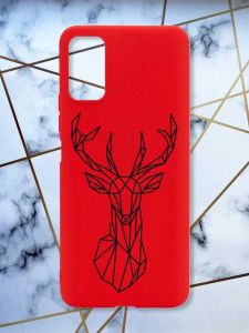 Матовий червоний чохол на Xiaomi Redmi Note 11 4G Олень (принт 128)