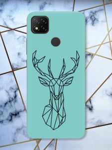 Матовий бірюзовий чохол на Xiaomi Redmi 9C / 10A Олень (принт 128)
