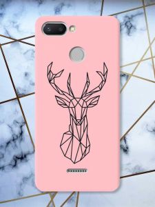Матовий рожевий чохол на Xiaomi Redmi 6 Олень (принт 128)