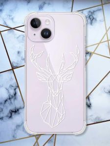 Прозорий чохол із потовщеними кутами на iPhone 14 Олень (принт 129)