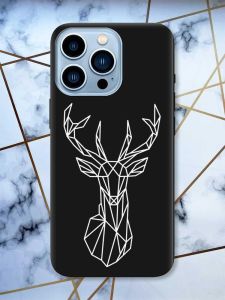 Матовий чорний чохол на Apple iPhone 13 Pro Max Олень (принт 129)