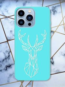 Матовий бірюзовий чохол на Apple iPhone 13 Pro Max Олень (принт 129)
